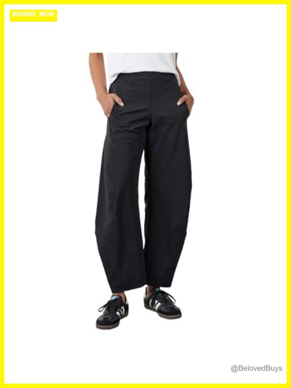 Yaykio Women's Barrel Pants Baggy Quick-Dry High Waisted Ankle Travel Work